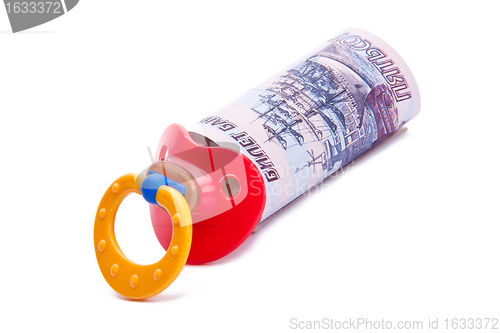 Image of bundle money in the form of soother