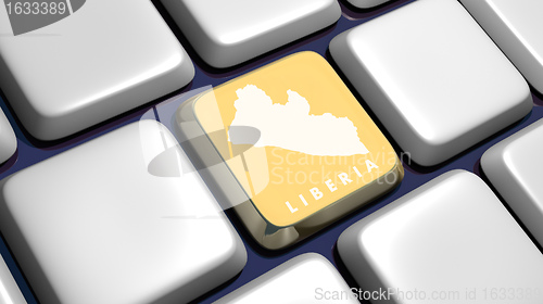 Image of Keyboard (detail) with Liberia map key