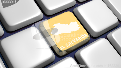Image of Keyboard (detail) with El Salvador key 
