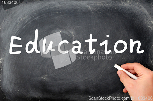 Image of Education written on a blackboard background