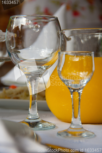 Image of two glasses are on the table