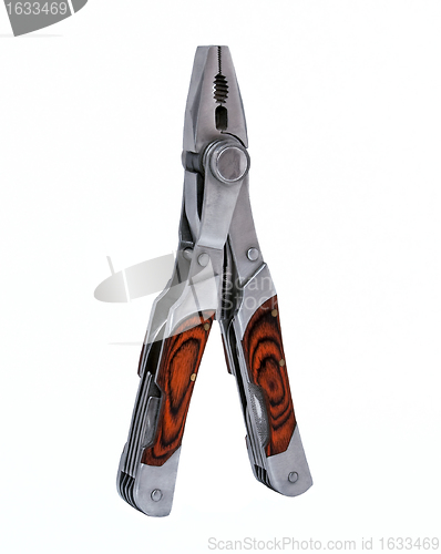 Image of pliers of steel with wooden handles