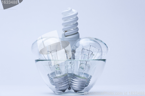 Image of energy saving light with incandescent lamps