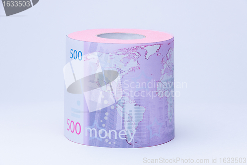 Image of money as toilet paper