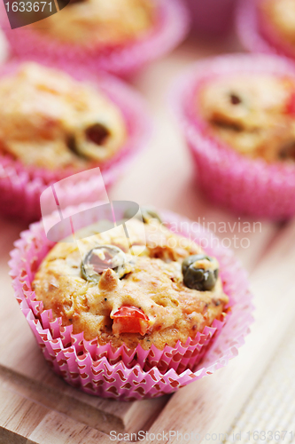 Image of muffins with green olives