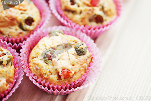 Image of muffins with green olives