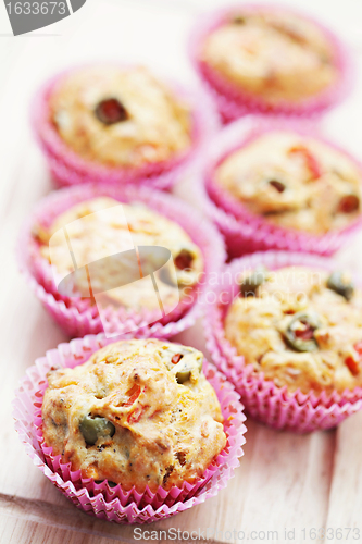 Image of muffins with green olives