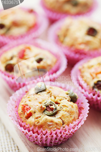 Image of muffins with green olives