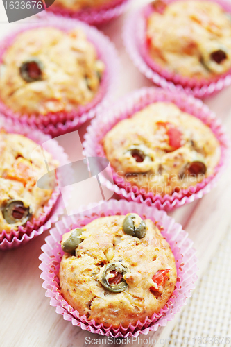 Image of muffins with green olives