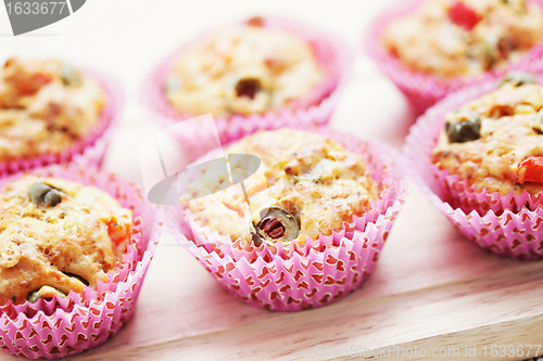 Image of muffins with green olives
