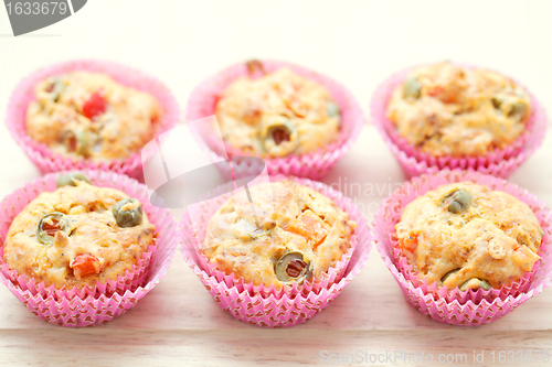 Image of muffins with green olives