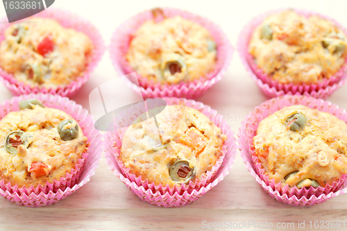 Image of muffins with green olives