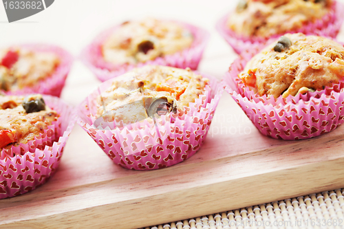 Image of muffins with green olives