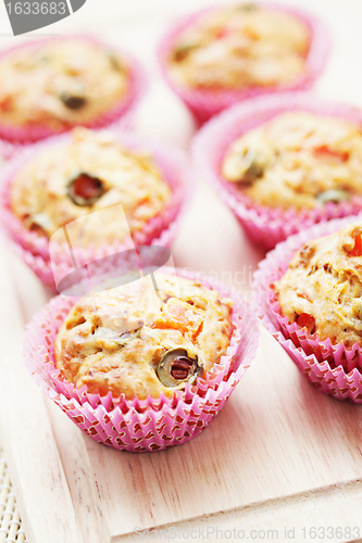 Image of muffins with green olives