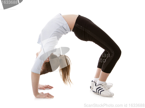 Image of Girl engaged in gymnastics