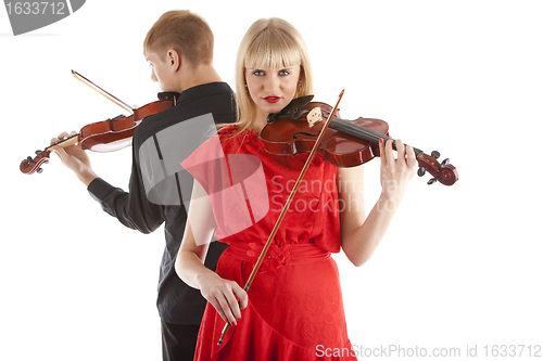 Image of Musicians playing violins