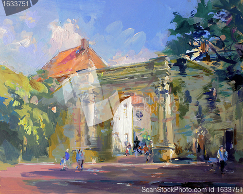 Image of old town landscape painting