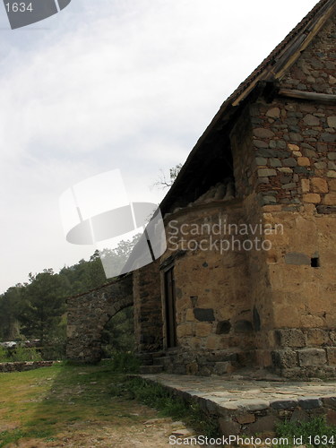 Image of Church and skies. St. Mary's. Asinou. Cyprus