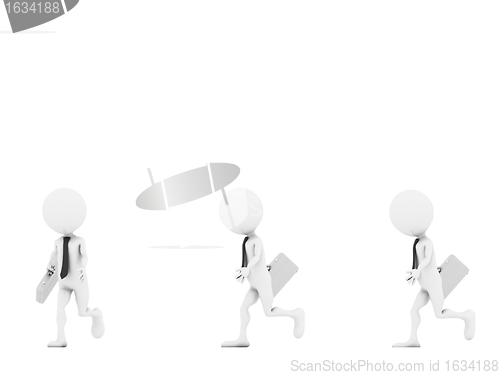 Image of 3d people - human character, person with briefcase. Businessman.