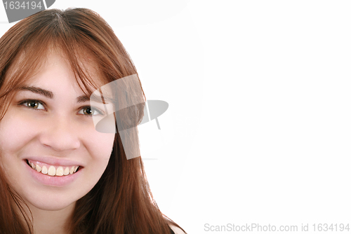 Image of Pretty young woman smiling - copyspace 