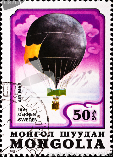 Image of postage stamp shows air balloon Oernen Sweden