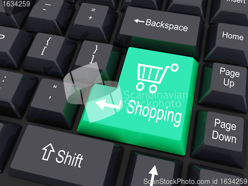 Image of keyboard buttons with shopping cart sign