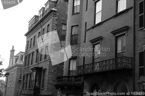 Image of Vintage looking Boston brownstones