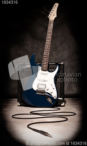 Image of electric guitar and amplifier