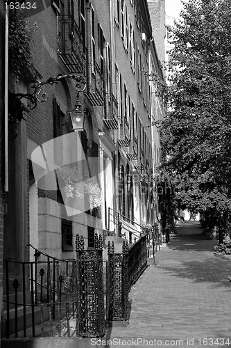 Image of Black and White Row Houses Beacon Hill Boston