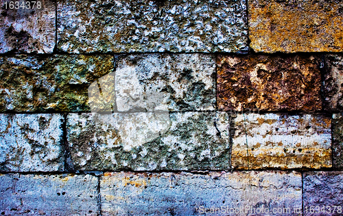 Image of colored brick wall