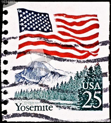 Image of postage stamp with Yosemite National Park