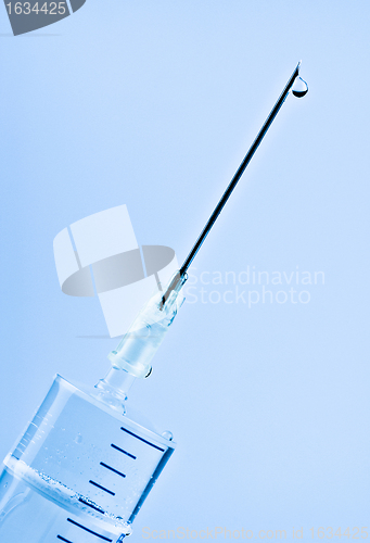 Image of syringe with drop on needle