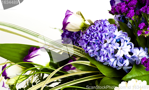 Image of blue fuzzy (hyacinthus orientalis) bouquet