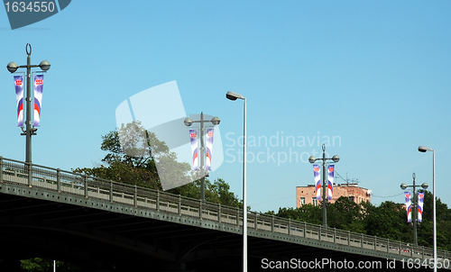 Image of Flags Over the Bridge