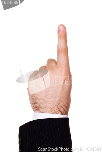 Image of businessman finger up