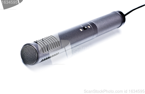 Image of gray condenser microphone