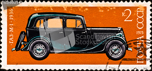 Image of postage stamp shows vintage car "GA-M1"