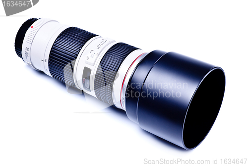 Image of long lens with hood