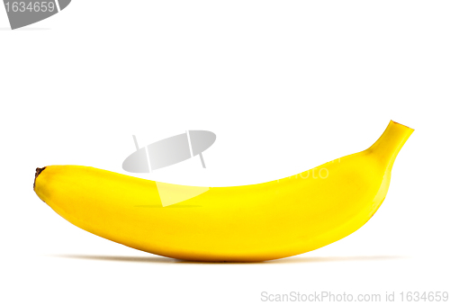 Image of single yellow laying banana