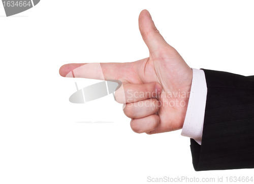 Image of businessman finger show course