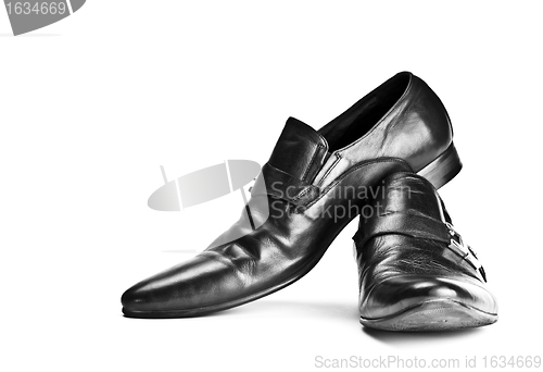 Image of black male shoes with buckles