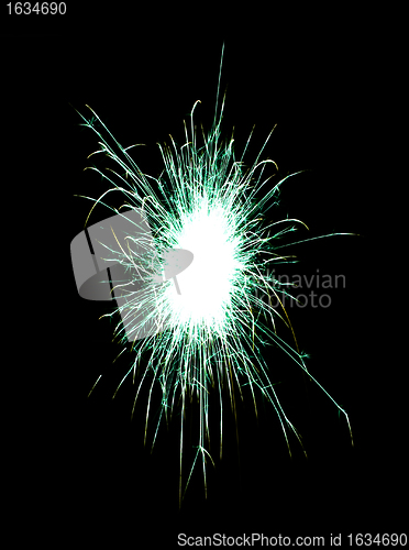 Image of green fireworks