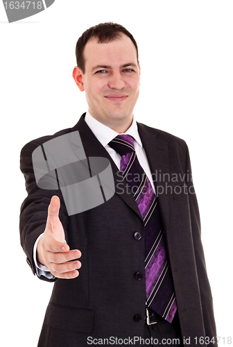 Image of businessman ready shake hand