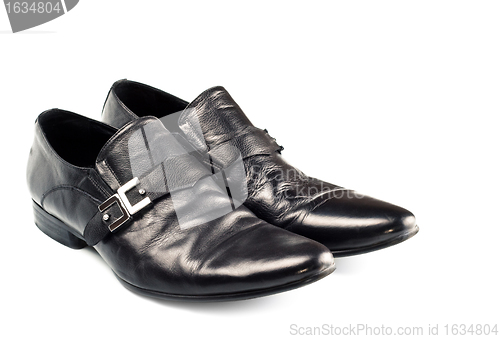 Image of black male shoes with buckle