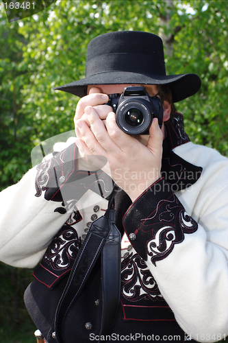Image of Photographer in traditional costume from Norway
