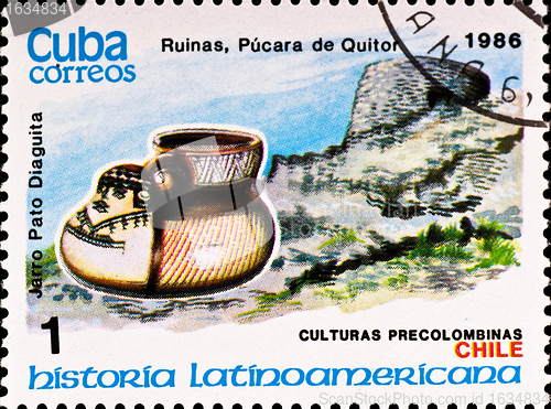 Image of postage stamp shows example Chile culture