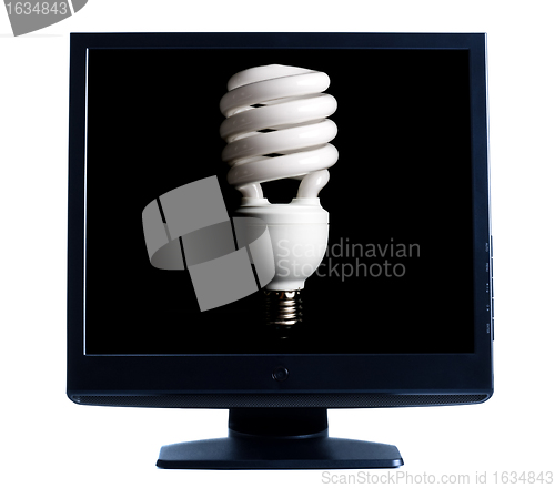 Image of lcd screen shows lightbulb