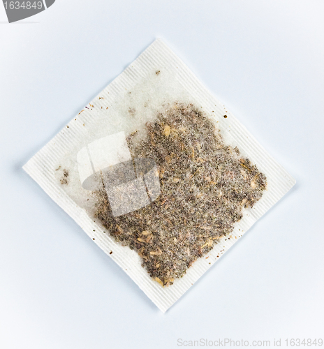 Image of herbal tea bag laying on table