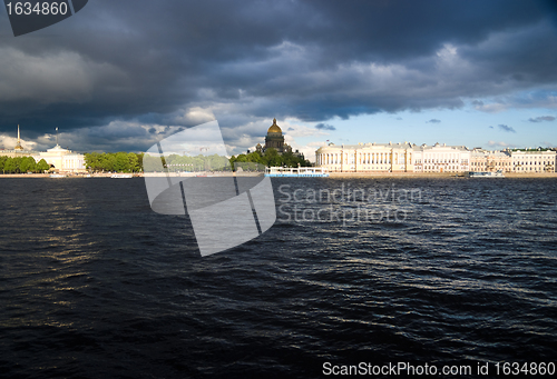 Image of St.Isaak 's Cathedral and Neva river Saint-Petersburg
