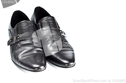 Image of black male shoes with buckles